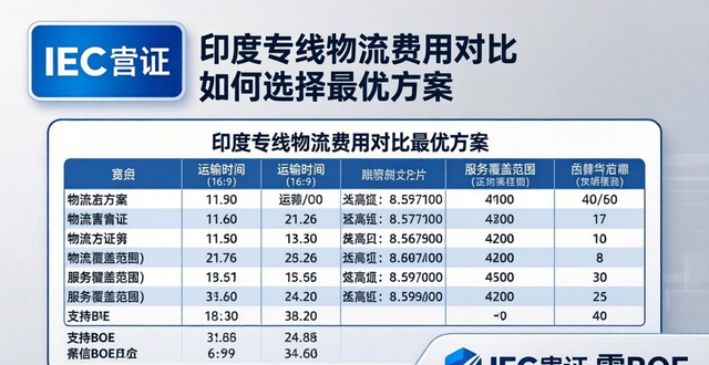 印度专线物流费用对比-如何选择最优方案
